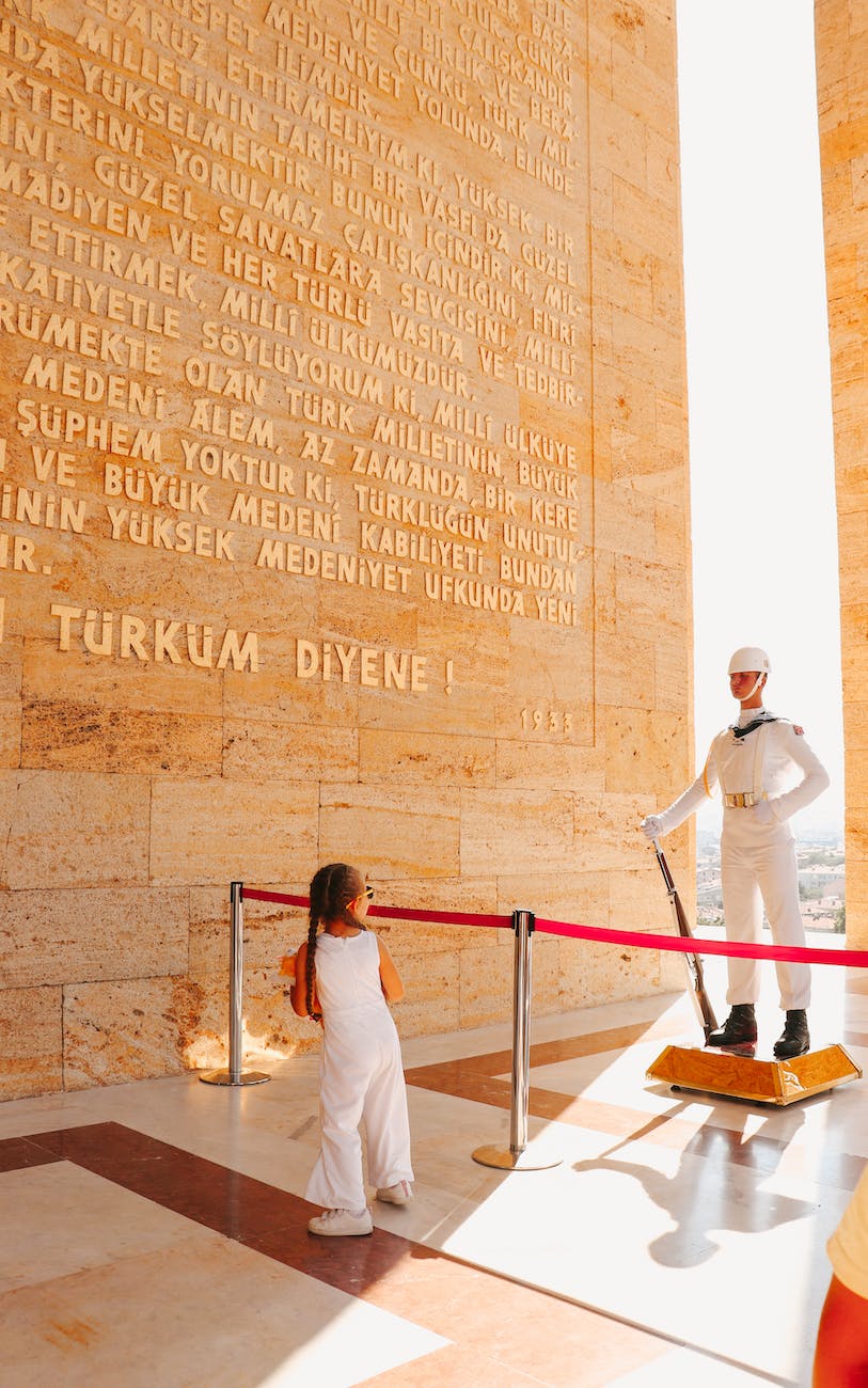 a girl inside anitkabir mausoleum