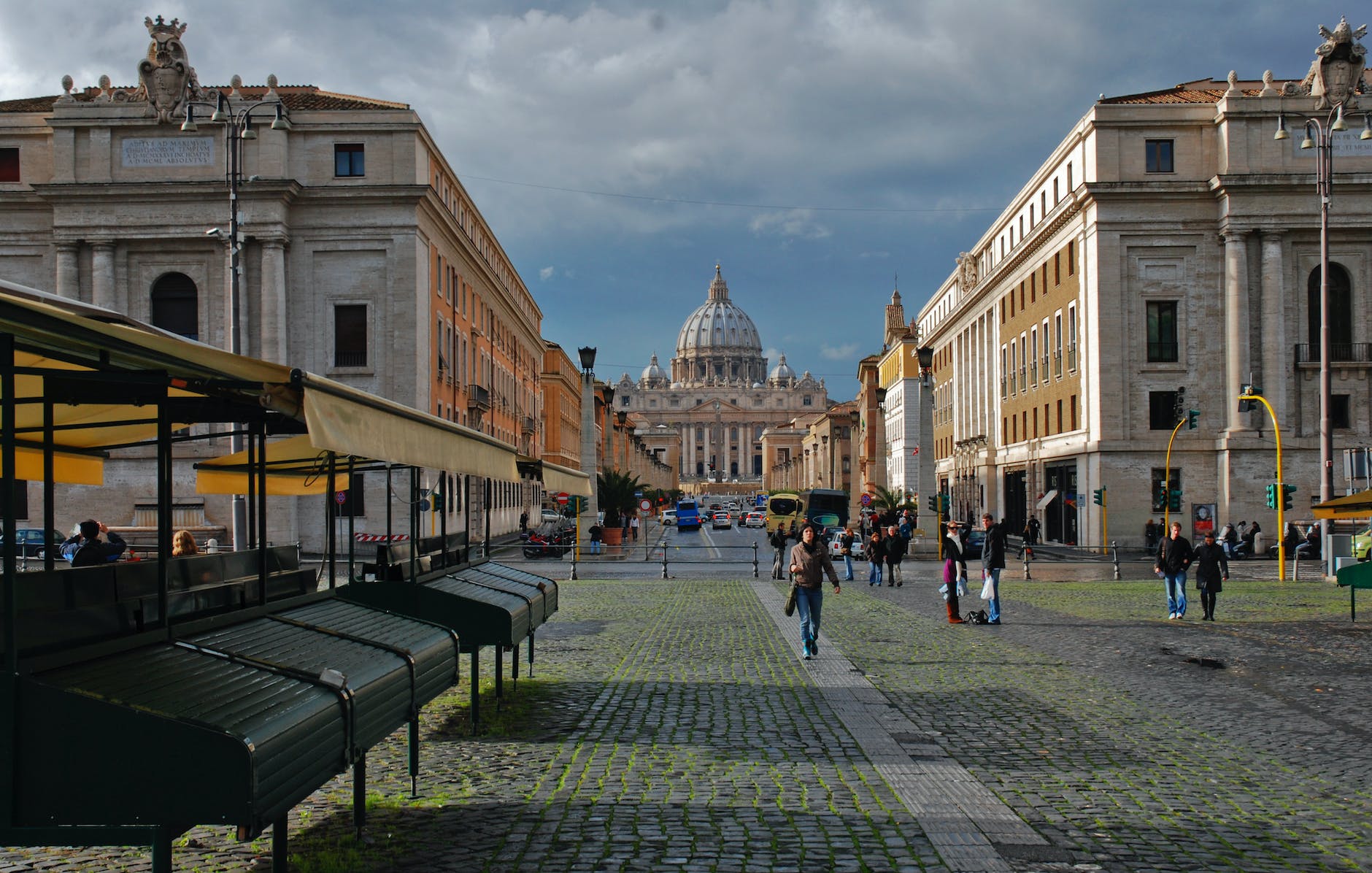 photo of saint peter s square with view of the basilica